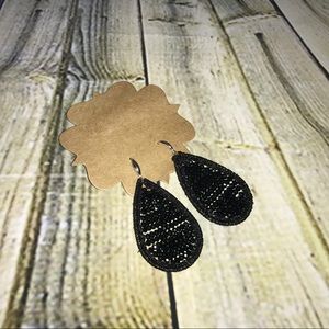 Black Tear Drop Earrings!
